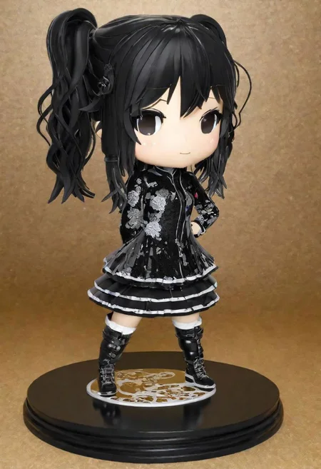 masterpiece, photograph,realistic lighting, absurd quality,realism best quality, , PEPopFigure, funko pop, round plastic base, happy, <lora:Kaori_Kadowaki:1.2> black hair,EmmaBinnya
