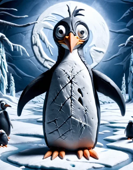 ais-drkclymtn penguin standing on the frozen tundra <lora:ais-drkclymtn-sdxl:1>