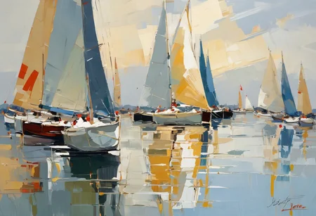 artwork by josef kote------sailing regatta