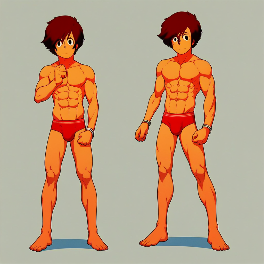 Ricky, brown hair, 1boy, short hair, red hair, black eyes, swimsuit, male swimwear, abs, bracelet, speedo, topless male,  score_9, score_8_up, score_7_up, score_6_up <lora:vinceteaa_020_04v2-step00000400r:1> good face, good eyes, looking at viewer, full body,