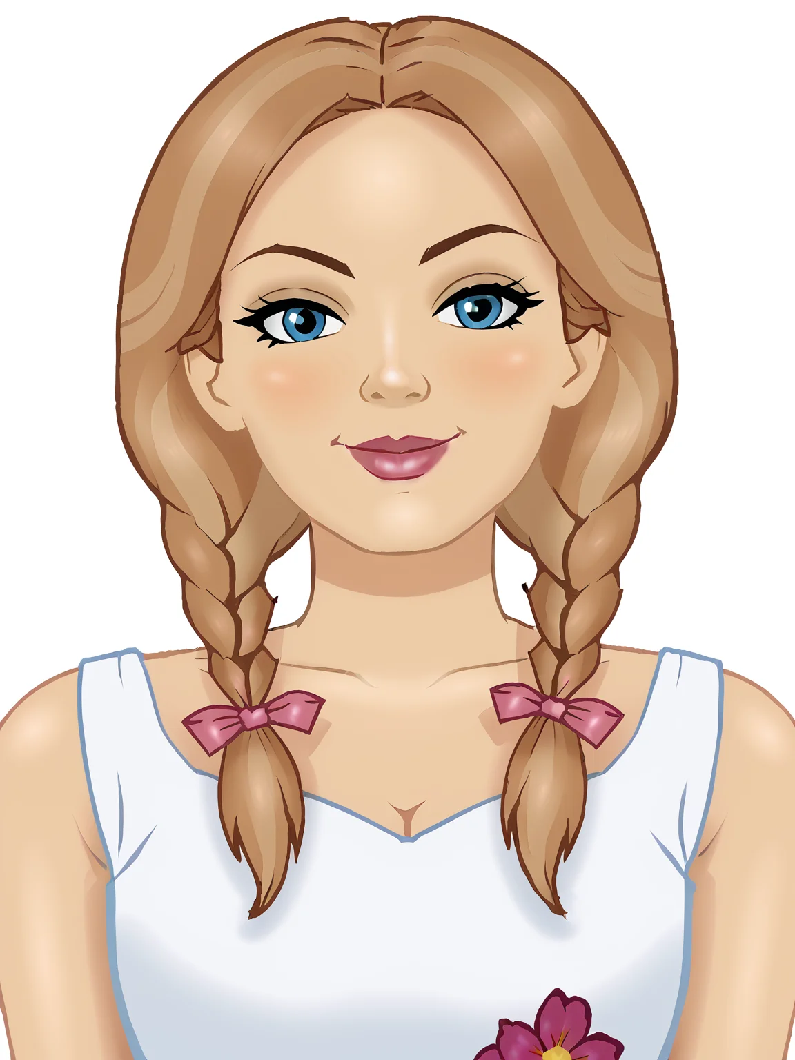 1girl, ptwoman, <lora:ptwoman:0.7>
score_7_up, 1Girl, Dress, smile, White dress, Twin Braids, Lipstick, Flower on dress, hair ribbon, blue eyes
white background, look at viewer
smug, eyebrow up, raised eyebrow
(white background, simple background, plain background)
<lora:Annabelle_Doll_The_Conjuring_Pony_r1:1>