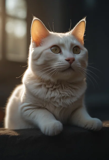 3d,cinematic,(best quality),(ultra-detailed),very aesthetic,illustration,perfect composition,intricate details,absurdres,detailed face,(anime, masterpiece),realistic,high quality,high res,depth of field,8K,well drawn,perfect hand,Detailed hand,Makima,(holding cat:1.1),head tilted,blush,deadly cutiness,sunpuddle,sunrise