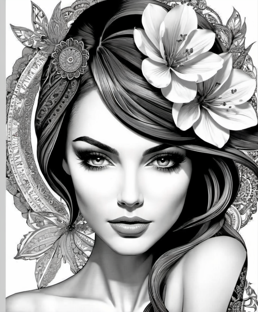 Typographic art of a gorgeous woman, charming, Stylized, intricate, detailed, artistic, text-based