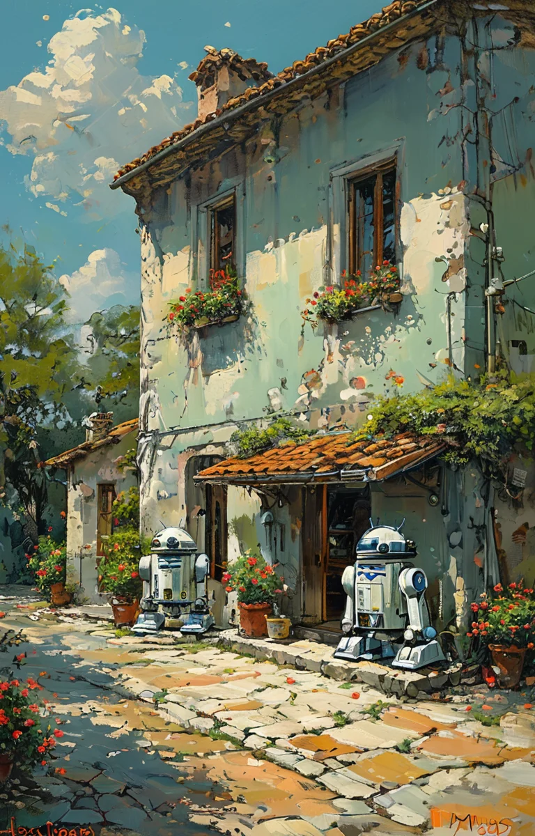 masterpiece,best quality,<lora:tbh5-sdxl:0.9>,illustration, portrait of Housework robots