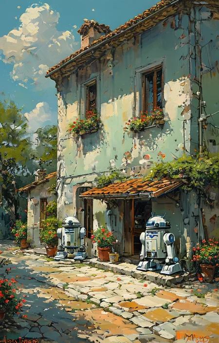 masterpiece,best quality,<lora:tbh5-sdxl:0.9>,illustration, portrait of Housework robots