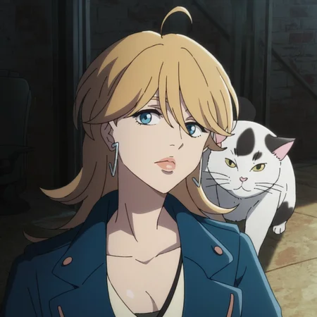 lazaruschristine, score_9, score_8_up, score_7_up,source_anime, (1girl), cat, portrait, looking at viewer