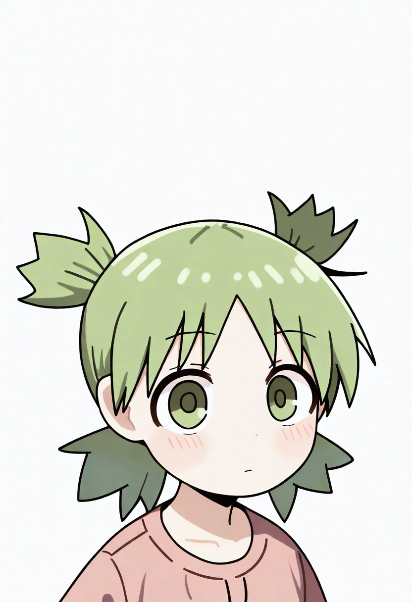 masterpiece, best quality, 32k, high resolution, absurdres, koiwai yotsuba, green hair, green eyes