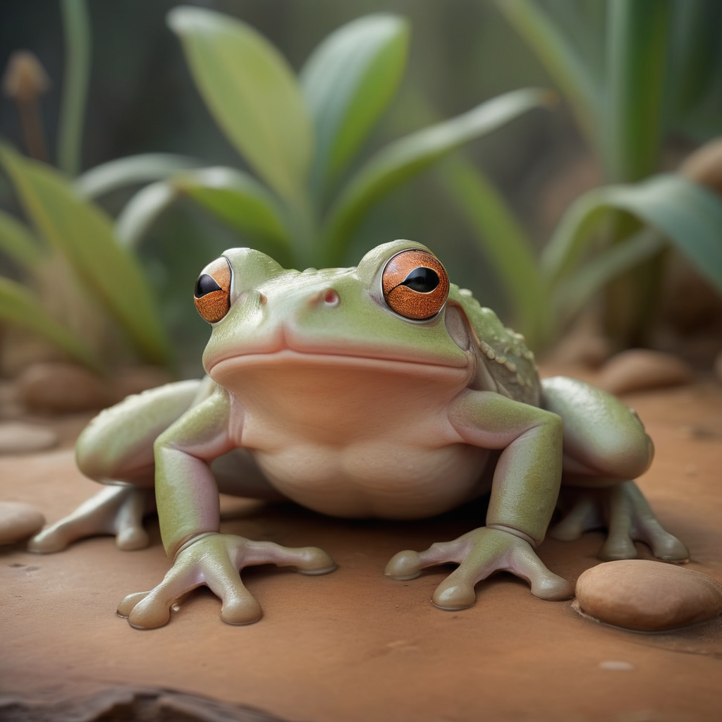 (photography art by Paul Barson:1.1) and (Henri Cartier-Bresson:0.8) and Loretta Lux, hearthstone artwork of a highly detailed, (Frog:1.1) , it is Gigantic, background is The Australian Outback, Ultra Detailed, Grim, hair light, film grain, film camera, Selective focus, Calotype, contest winner, highly detailed