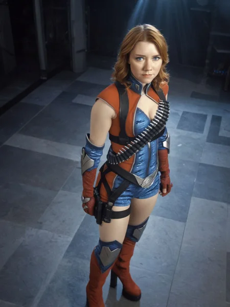 valorie,frcrkr costume,frcrkr gloves,ammunition belt,dynamic posing,full body shot,(looking at viewer:1.2),
(dramatic lighting:1.2),from above,
<lora:Firecracker_v6.1_biglust:0.95>, best quality,