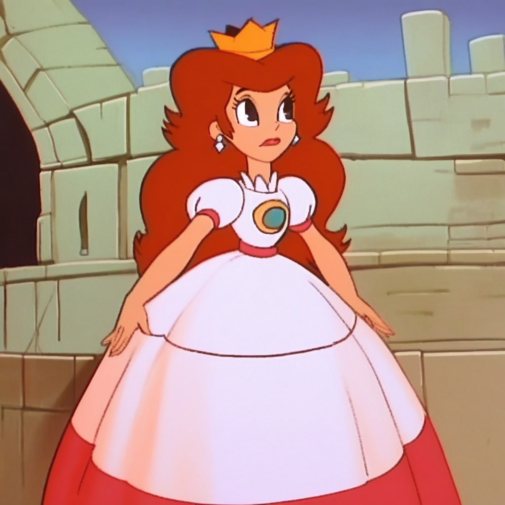 score_9, solo, 1girl, brown hair, crown, earrings, dress, outdoors,