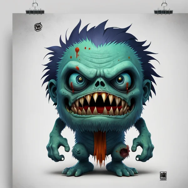Fantz cartoon monster|zombie design, , ultra detailed, random colors, <lora:Small_Mostersv2:0.8>