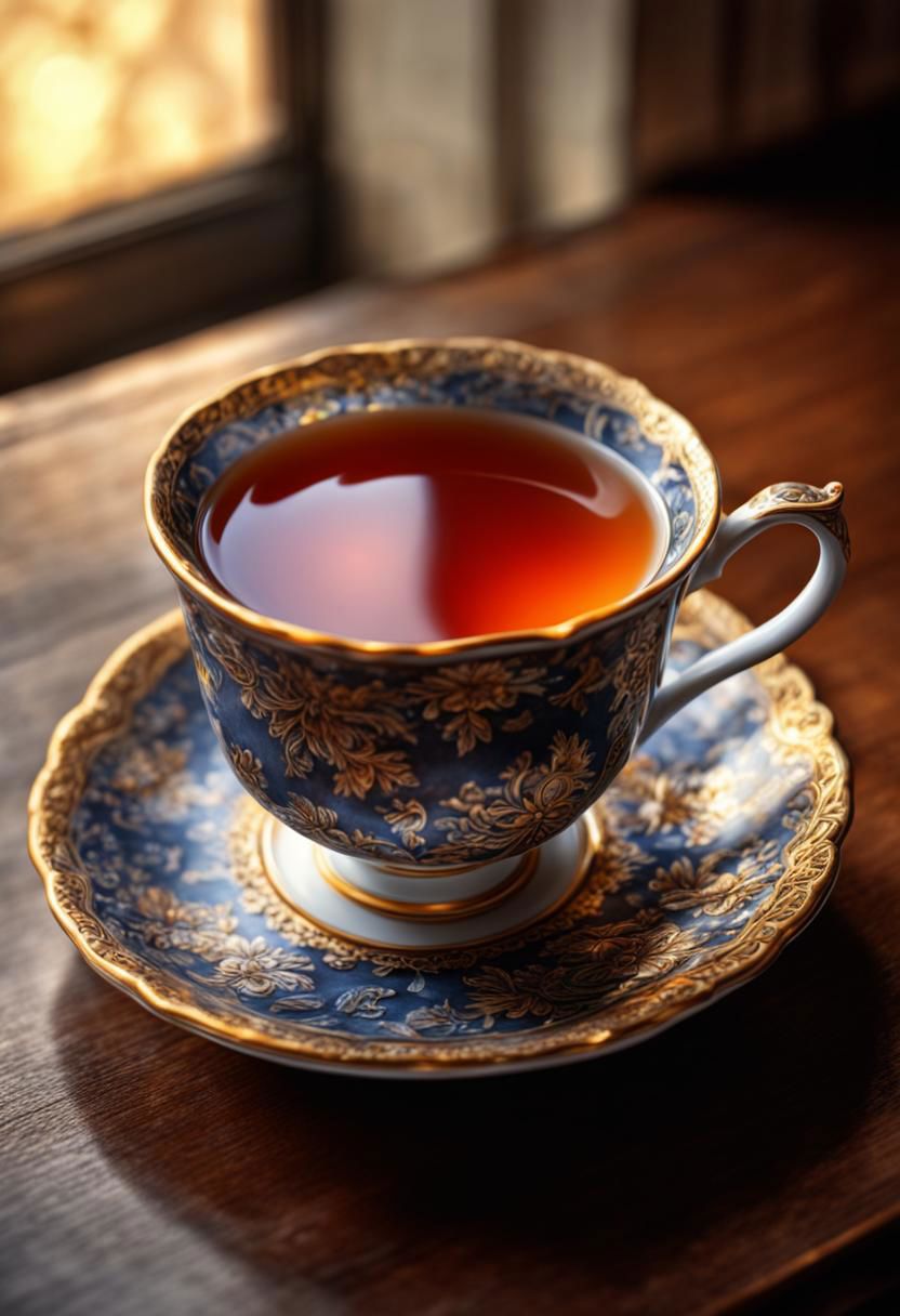 (masterpiece),
beautiful cup of tea,
dim light, 
light heat effect,
ultra realistic, HDR, intricate details,
