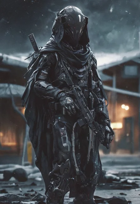 Alien-themed cloaked jedi, hood up, on an alien world, high contrast, bold colors, <lora:CyborgMechExosuit_v1.5:0.8>, . Extraterrestrial, cosmic, otherworldly, mysterious, sci-fi, highly detailed