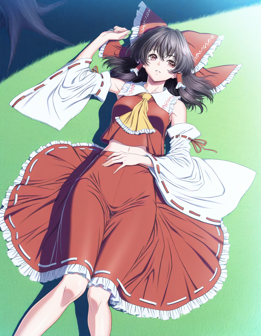 masterpiece, best quality, good quality,  <lora:Yokota_Mamoru_style_IS:1> 
Yokota_Mamoru_style, 1girl, hakurei reimu, touhou, 
grass,