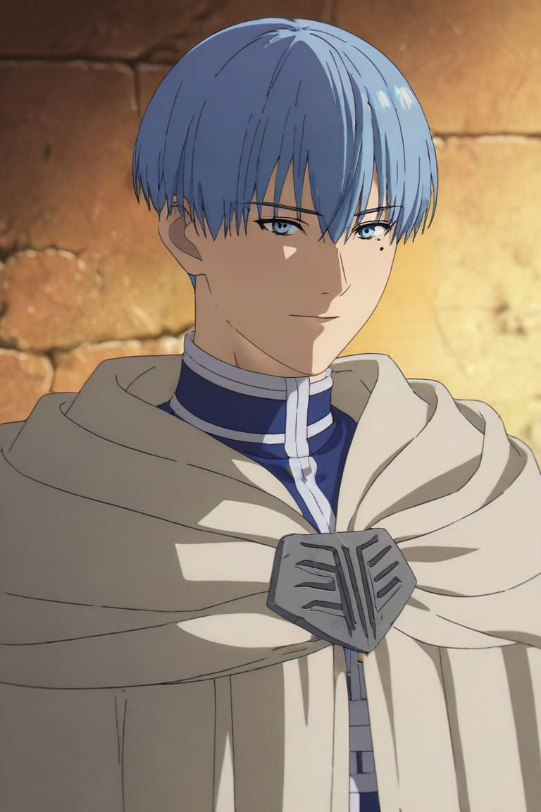 score_9, score_8_up, score_7_up, source_anime, (realistic:0.6), , upper body, depth of field, 1boy, solo, male focus, <lora:himmel_sousou_no_frieren_pony:0.82>, himmel_sousou_no_frieren, blue hair, blue eyes, short hair, mole under eye, , Atlantis: A lost city of great wisdom and power, now drowned beneath the sea, , <lora:sdxl_lightning_8step_lora:1>