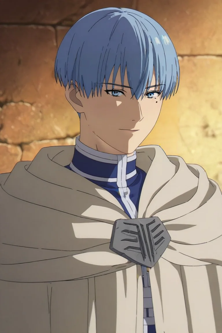 score_9, score_8_up, score_7_up, source_anime, (realistic:0.6), , upper body, depth of field, 1boy, solo, male focus, <lora:himmel_sousou_no_frieren_pony:0.82>, himmel_sousou_no_frieren, blue hair, blue eyes, short hair, mole under eye, , Atlantis: A lost city of great wisdom and power, now drowned beneath the sea, , <lora:sdxl_lightning_8step_lora:1>