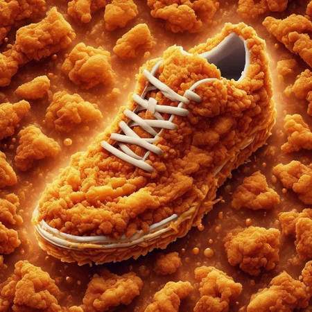 DFC, a sneaker made of deep fried & crispy breading