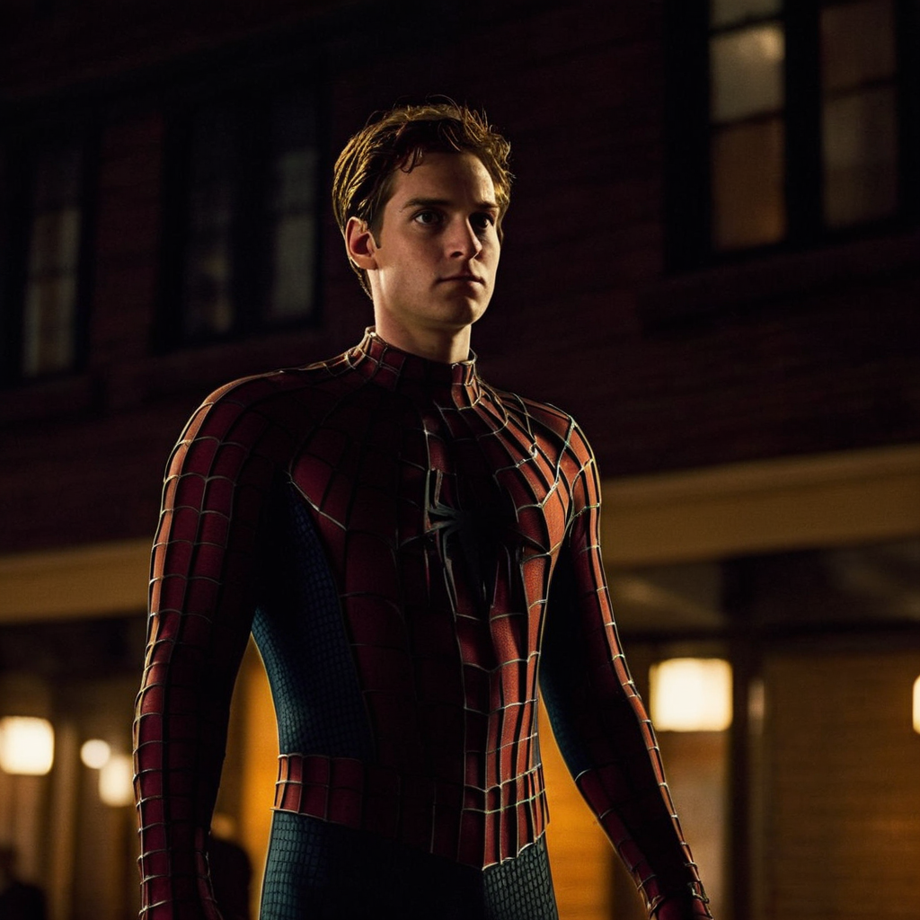 cinematic film still of  <lora:Spider-Man:1.2>
Spider-Man a man in a spider - man suit standing in the dark, shallow depth of field, vignette, highly detailed, high budget, bokeh, cinemascope, moody, epic, gorgeous, film grain, grainy