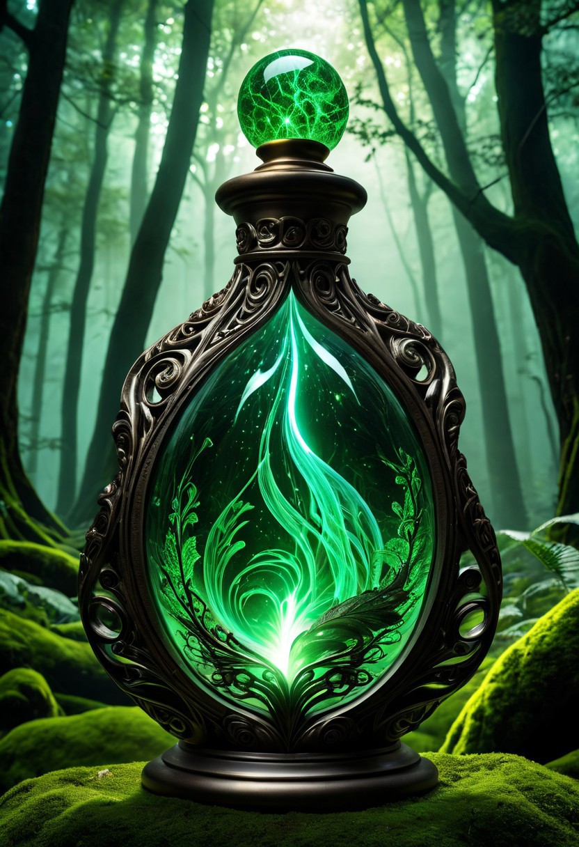 Score_9, Score_8, high_def, highest_quality, 8k, best_quality, masterpiece, photorealistic, magic_potion, ornate_glass_bottle, Green liquid, forest green, swirling_ethereal_mist, glowing_runes, wax_seal, ancient_symbols, intricate_patterns, potion_glow, luminous_liquid, dynamic_reflections, intense_magical_shimmer, highly_detailed, fantasy_essence, bubbling_liquid, radiant_glow, metallic_filigree, floating_stardust, arcane_energy, crackling_energy, glowing_aura, mystical_fog, glowing_motes, raw_power, cosmic_energy, surreal_glow, vibrant_colors, dramatic_lighting, cinematic_effects, ultra_realistic, hyper_detailed, magical_atmosphere, otherworldly_essence, glowing_particles, radiant_aura, divine_energy, epic_scale, cosmic_wonder, intense_focus, surreal_beauty, fantasy_art, glowing_highlights, intricate_details, mesmerizing_glow, ultra_vivid, hyper_realistic, magical_power, ethereal_light, cosmic_glow, surreal_fantasy, ultra_detailed, vibrant_glow, cinematic_lighting, intense_emotion, epic_fantasy, surreal_magic, ultra_vivid_colors, hyper_realistic_details, cosmic_magic, divine_glow, surreal_energy, ultra_detailed_art,