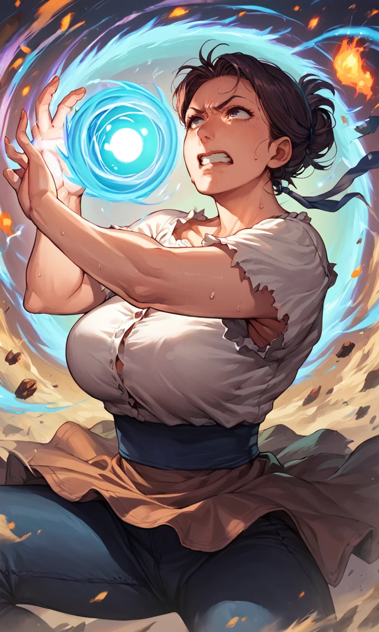 score_9_up, score_8_up, score_7_up BREAK, <lora:Hadouken:1> , Hadouken, kikoken, fireball, energy ball, charging, mature woman, sweating, clenched teeth, fighting, energy, shockwave, colorful, action shot, anime style <lora:COSiNE Style (2004):1>