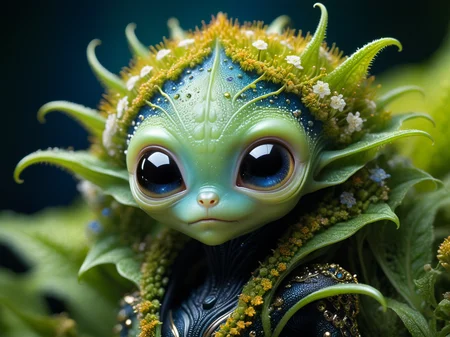 Cute creature from Space. terraforming. Alien Flora, Miki Asai Macro photography, close-up, hyper detailed, trending on artstation, sharp focus, studio photo, intricate details, highly detailed, by greg rutkowski
detailed face, detailed skin
<lora:xl_more_art-full_v1:1>