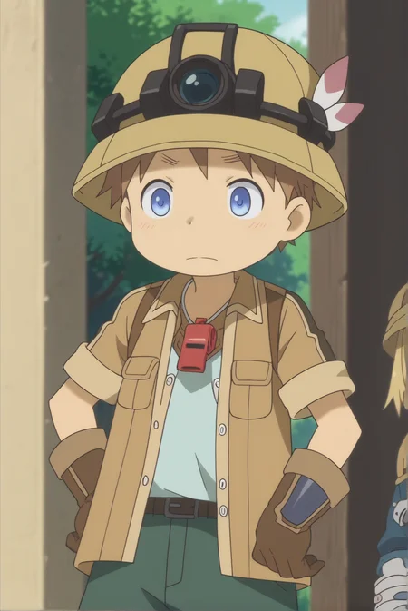 score_9, score_8_up, score_7_up, anime screencap, anime coloring, Nat, gloves, headlamp, helmet, jacket, whistle, whistle around neck <lora:Made_in_abyss-Nat-PDXL:0.8>