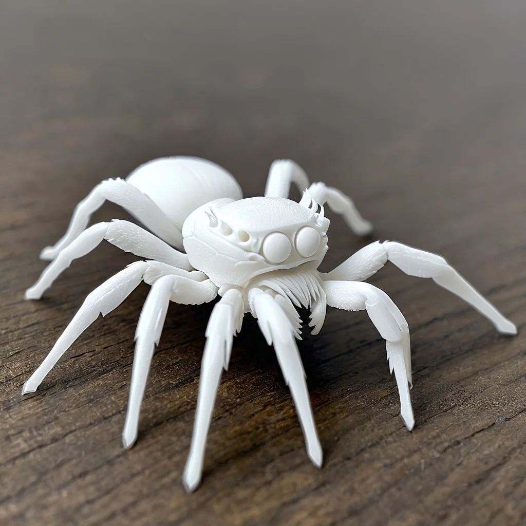 masterpiece, very aesthetic, absurdres, newest, WhiteMold, 3d printed jumping spider