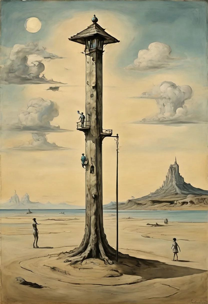 a pole, salvador dali style, pop surrealism