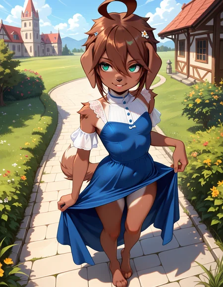 masterpiece, best quality, very aesthetic, absurdres,
outdoors, dressed,
full body, standing, posing,
seductive smile, parted lips, long eyelashes,
<lora:Kess_v01_NAIXL:1>
Kess,1girl,solo,furry,furry female,dog girl,brown hair,short hair,hair between eyes,dog ears,green eyes,snout,animal nose,body fur,brown fur,dog tail,