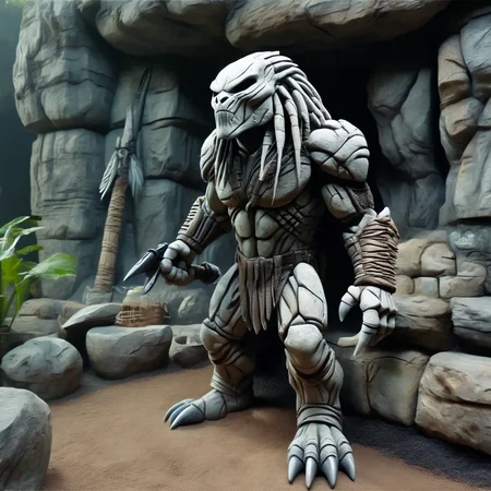 stonesigner predator, cinematic<lora:stonesigner:1>