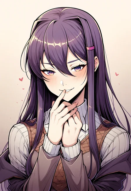 score_9, score_8_up, score_7_up, score_6_up, score_5_up, score_4_up, 1girl, yuri \(doki doki literature club\), solo, <lora:Sinozick_Style_XL_Pony:0.3> sinozick style,<lora:Taimanin_Yukikaze_BlackLilith_Artstyle_PonyXL:0.6> <lora:Line Art Style SDXL_LoRA_20r_20e_8i_nr32_a16_Pony Diffusion V6 XL:0.6>