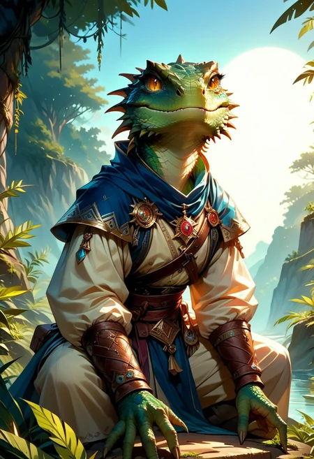 score_9, score_8_up, score_7_up, (masterpiece:1.2), sharp focus, (4k, high quality, best quality:1.2), (zPDXL3), detailed eyes, realistic, cowboy shot,
solo, 1girl, lizardfolk, petite, anthro lizard, slit pupil, green scales, pale belly, basking in the sun, all fours, looking at viewer,