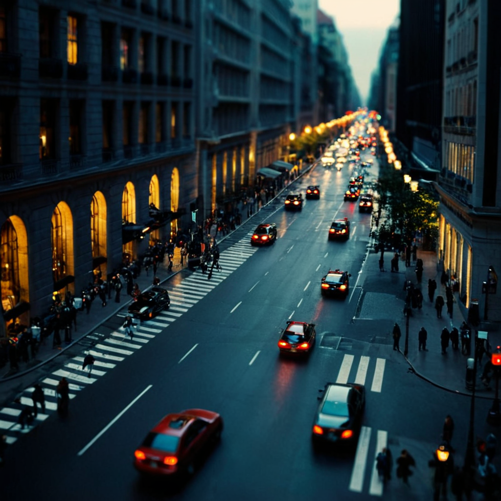 cinematic film still of <lora:add-detail-xl:0.3>0
<lora:detailed:0.3> realism
<lora:perfection style:0.2> perfect
<lora:eyetune:0.5>
<lora:xl_more_art-full_v1:0.1>
<lora:Ron Fricke style:0.2>
<lora:Unreal Engine style:0.3>
<lora:TeethXL:0.3>
<lora:Chiaroscuro Lighting Style:0.3> Chiaroscuro Lighting Style
 <lora:Tilt shift photography style:1>
A cinematic Tilt shift photo of a busy city street with cars and people, movie themed, sharp, detailed, epic cinematic Tiltâshift photography, artistic creative Tiltâshift photography style, dramatic cinematic light style, cinematic dramatic color style, Kodak film style, Tilt shift photography style, outdoors, blurry, no humans, night, depth of field, ground vehicle, scenery, motor vehicle, city, car, road, street, crowd, traffic light, people, crosswalk, blurry background, border, building, black border, lamppost
, shallow depth of field, vignette, highly detailed, high budget, bokeh, cinemascope, moody, epic, gorgeous, film grain, grainy