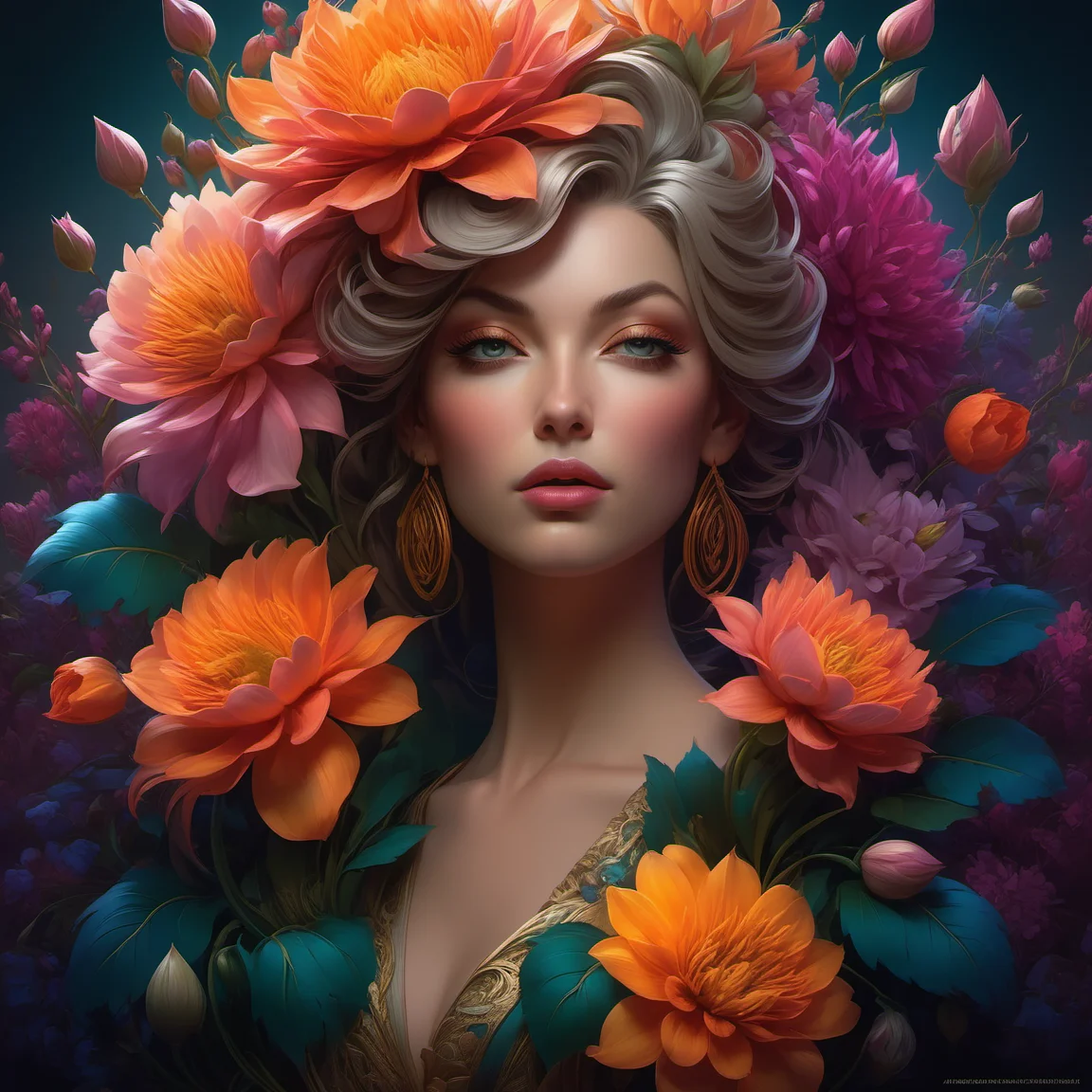flowerart, flower,<lora:flower_art:1>, alluring portrait, intricate, highly detailed, digital painting, artstation, concept art, naughty, sharp focus, cinematic lighting, illustration, art by artgerm and greg rutkowski, alphonse mucha, cgsociety