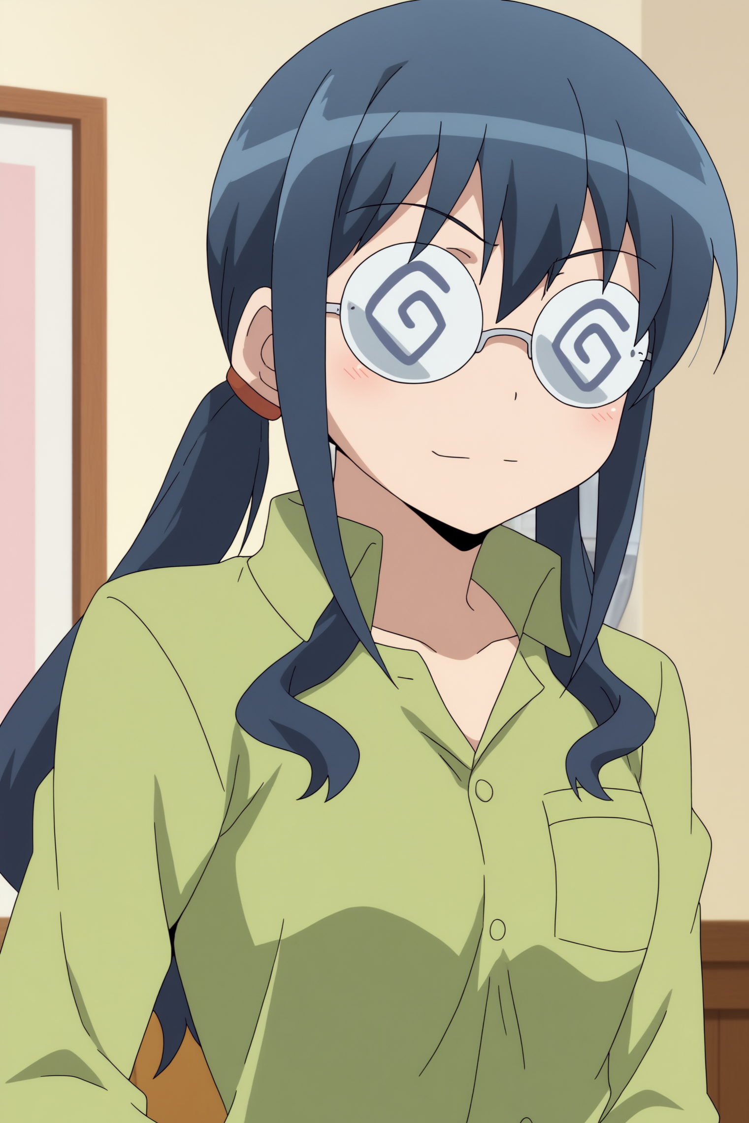 solo, anime coloring, Saori Bajeena, glasses <lora:Oreimo-Saori_Makishima-PDXL:0.8>