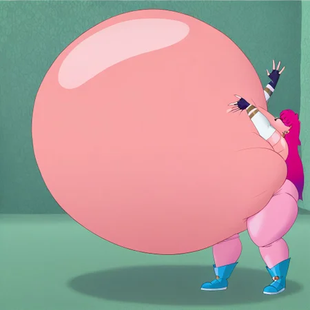 belly size bigger than main body)), (gigantic belly:2.0), goddess, AnyMalu, 1girl, solo, jewelry, boots, earrings, gloves, long hair, pink hair, aqua footwear, fingerless gloves