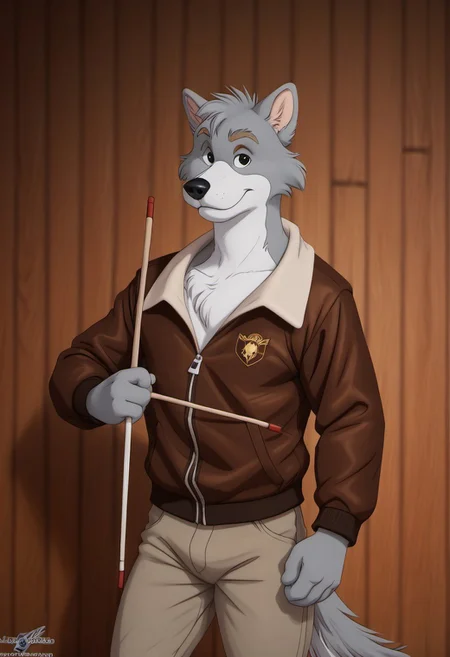 score_9, score_8_up, score_7_up, score_6_up, score_5_up, score_4_up, photorealistic, realistic, masterpiece), furry male, detailed face, detailed eyes, detailed hair, detailed fur, solo, WB_SketchV1
BREAK
Ace_London, Anthropomorphic Canine, Animal ears, erect ears, Grey fur, white markings, orange eyebrows, thick eyebrows, black eyes, black nose, leather jacket, flight jacket, fleece-lapel, grey pants, brown leather boots, tail
<lora:DetailedEyes_V3:1>