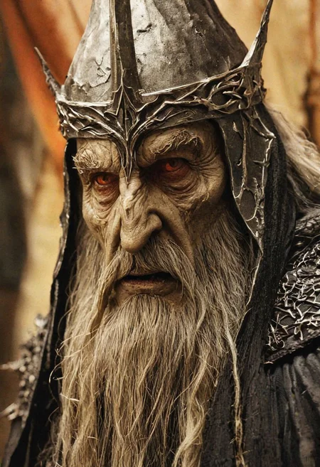Ellis-RealismBoost, Close Up detailed photograph of the Witch King from The Lord of the Rings, Low saturation color photography, vintage, grunge, top light, masterful painting in the style of Anders Zorn | Marco Mazzoni | Yuri Ivanovich, Todd McFarlane, Aleksi Briclot,