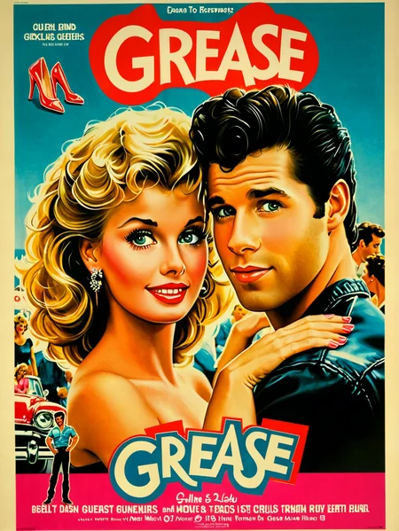Movie poster: "Grease".