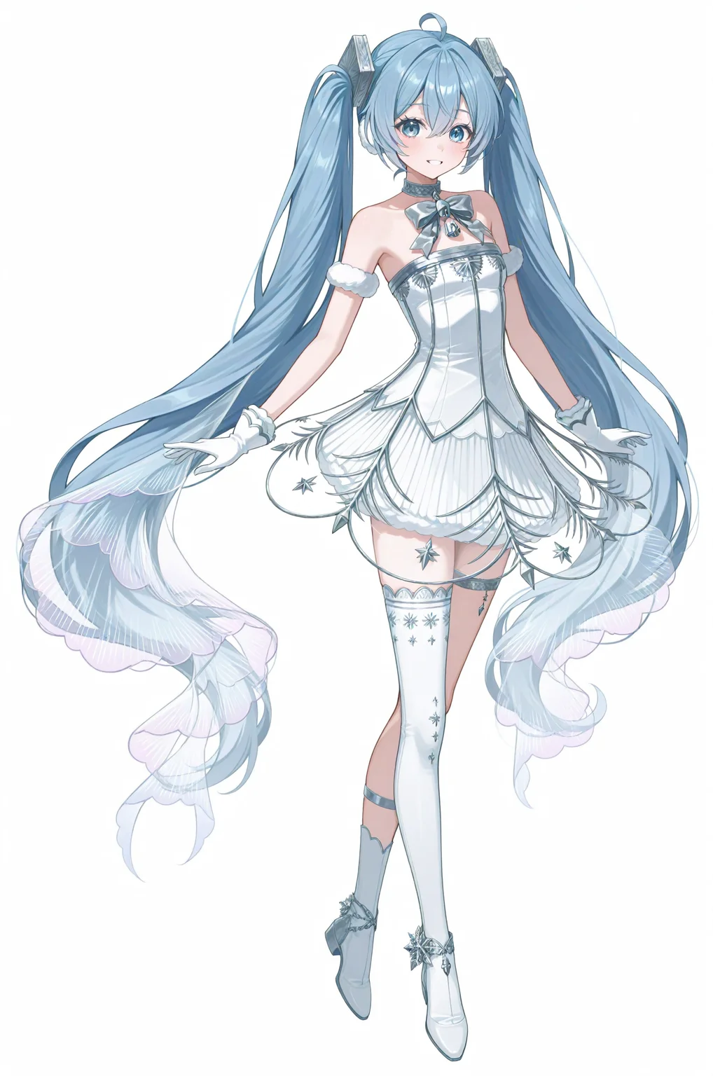 <lora:NoobV065sHyperDmd:1> <lora:SekkaChikuonki-000021:1>white background, sekkachikuonki, blue twintails, full body