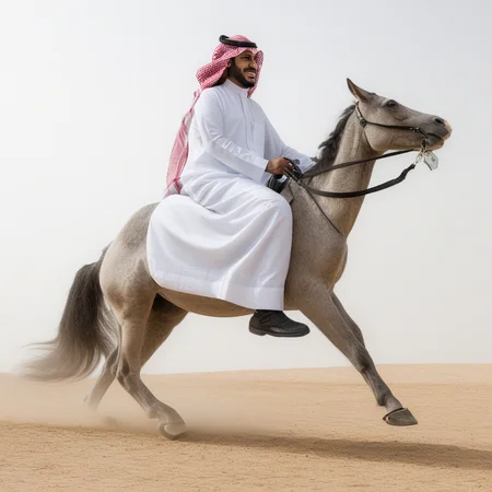 saudi man ride horse