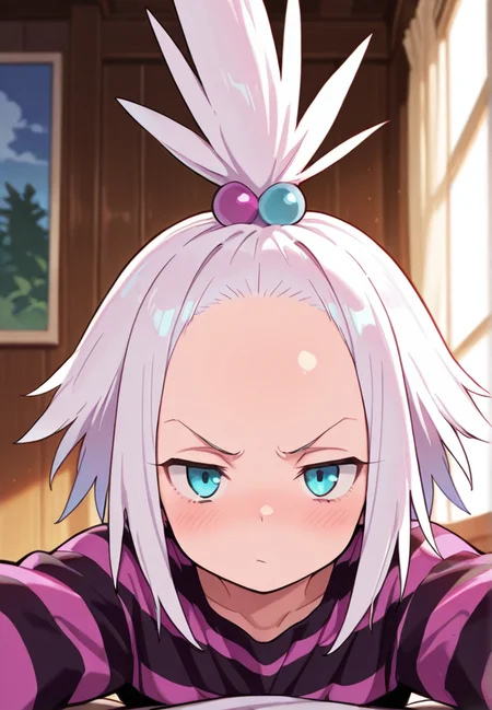 masterpiece, best quality, amazing quality, very aesthetic, absurdres, newest, detailed background,
roxie, 1girl, topknot, forehead,
<lora:Roxie_-_Pokemon_Illustrious:1>