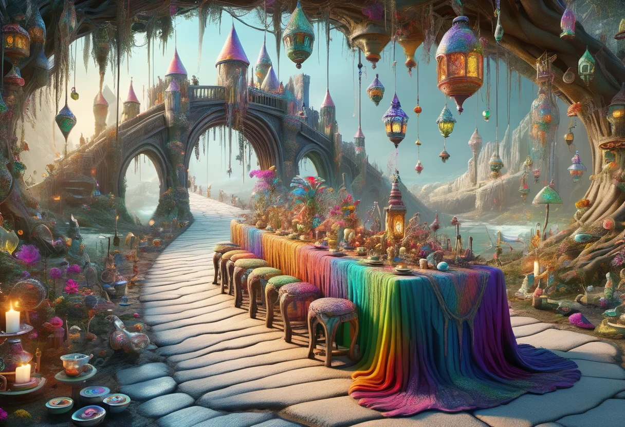 hyper detailed masterpiece, dynamic realistic digital art, awesome quality,delicate winterfell,faerie silk cement rainbow bridge of connection,extreme undershadow bloom,synaptic hyperconnectivity, delusional,noxious,augmented,depressing,cytotoxic,oasis,jolly,striking,DonMT34P4rtyXL <lora:DonMT34P4rtyXL-v1.1-000008:0.8>