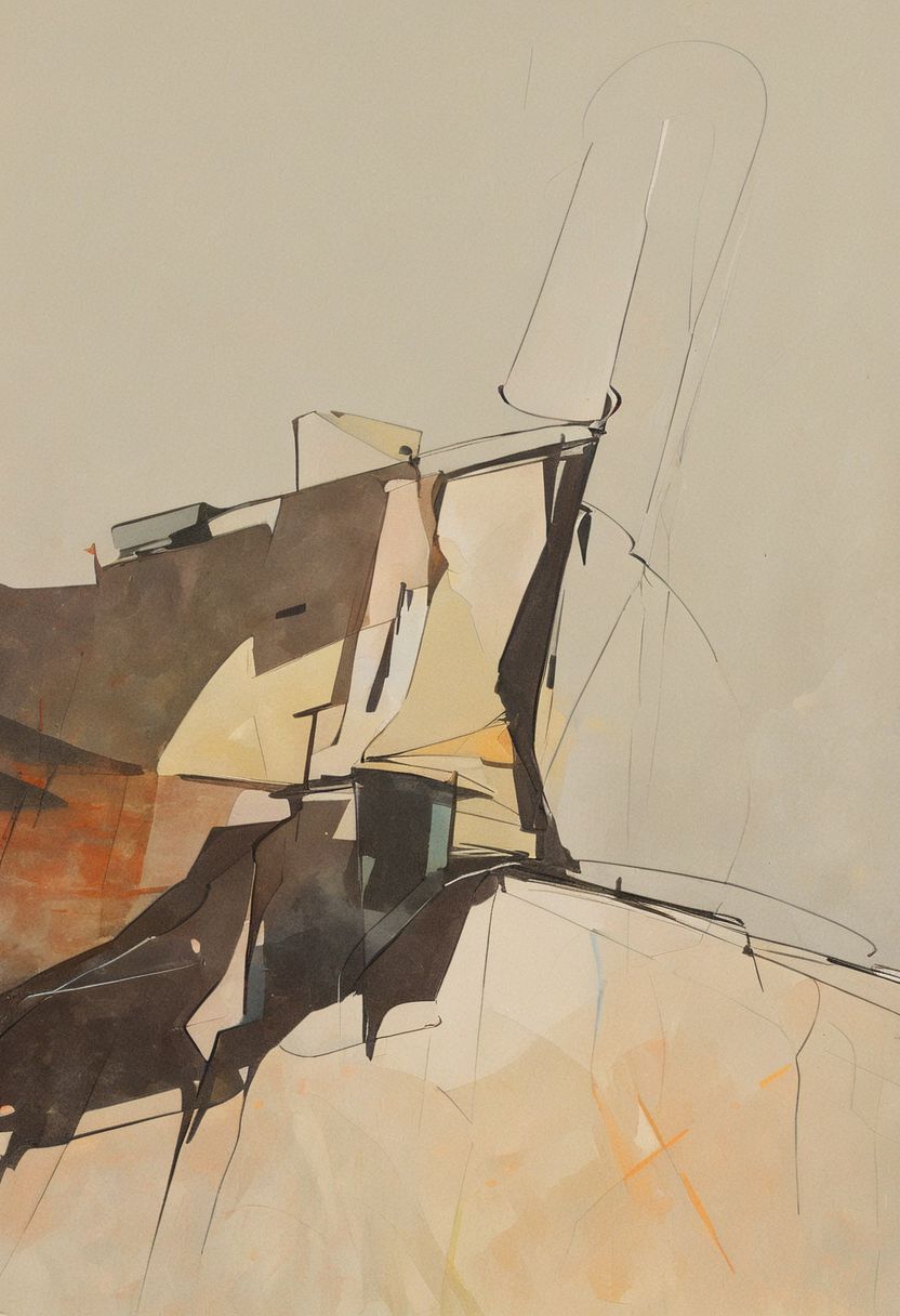 (Silhouette of a house on the cliff beside coast, flat painting background:1.5),
(abstract painting, impressionism, watercolor, oil painting brushstrokes, oil painting texture:1.3),
(brutalist architecture, BRIGHT green AND DARK BROWN color palette, curve LINE, circle, ellipse, core), AK, abstract, deconstruction, geometry, geometric composition,paint painting,harmonious colors, black frame,rectangle, tilt, flat painting, framex, horizontal, Constructivism, Fauvism,