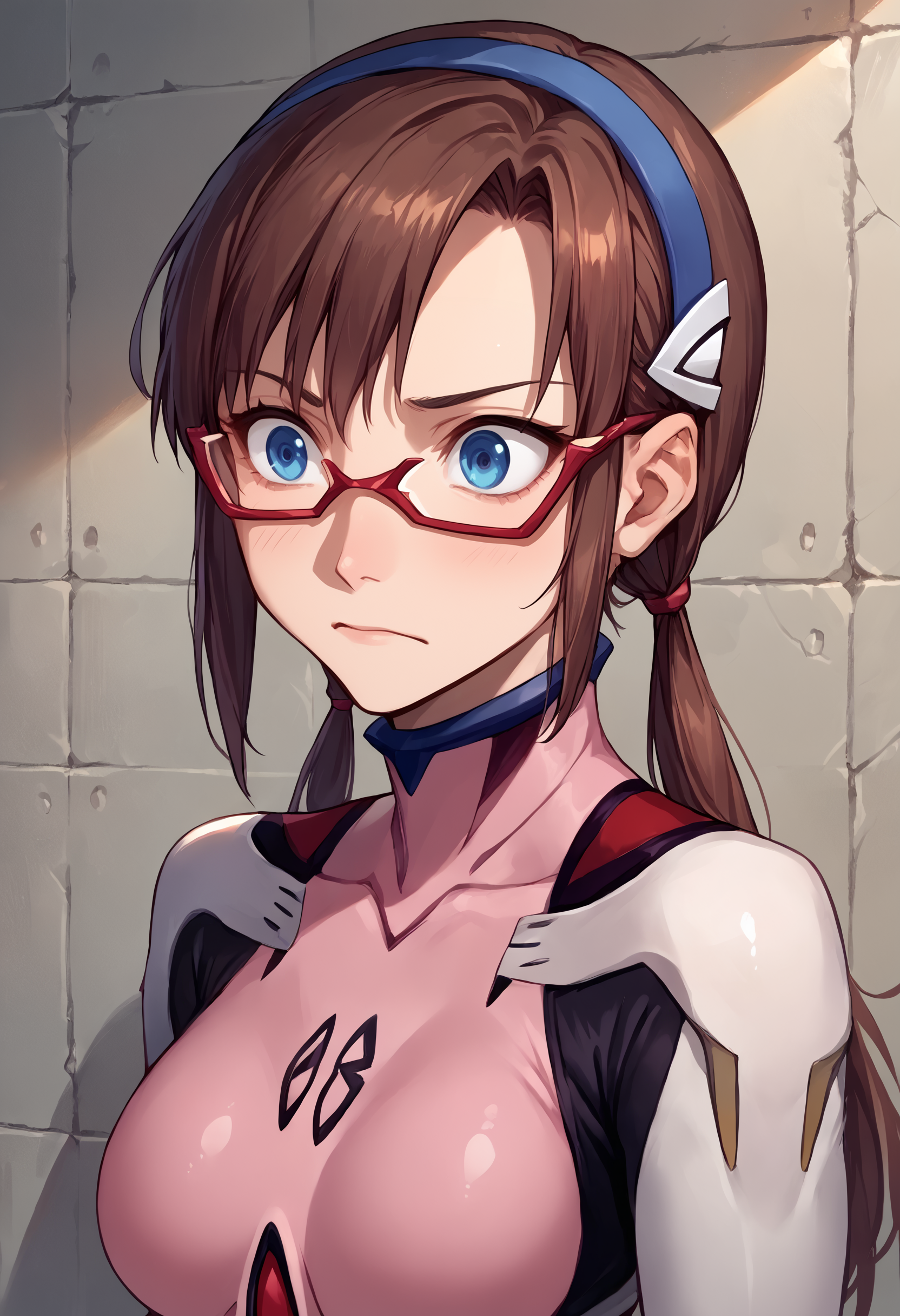 score_9, score_8_up, score_7_up, source_anime, <lora:Degen_Mari_v1-000009:.95>  makimani mari illustrious, two_toned_bodysuit, brown hair, low twintails, numbered, worried