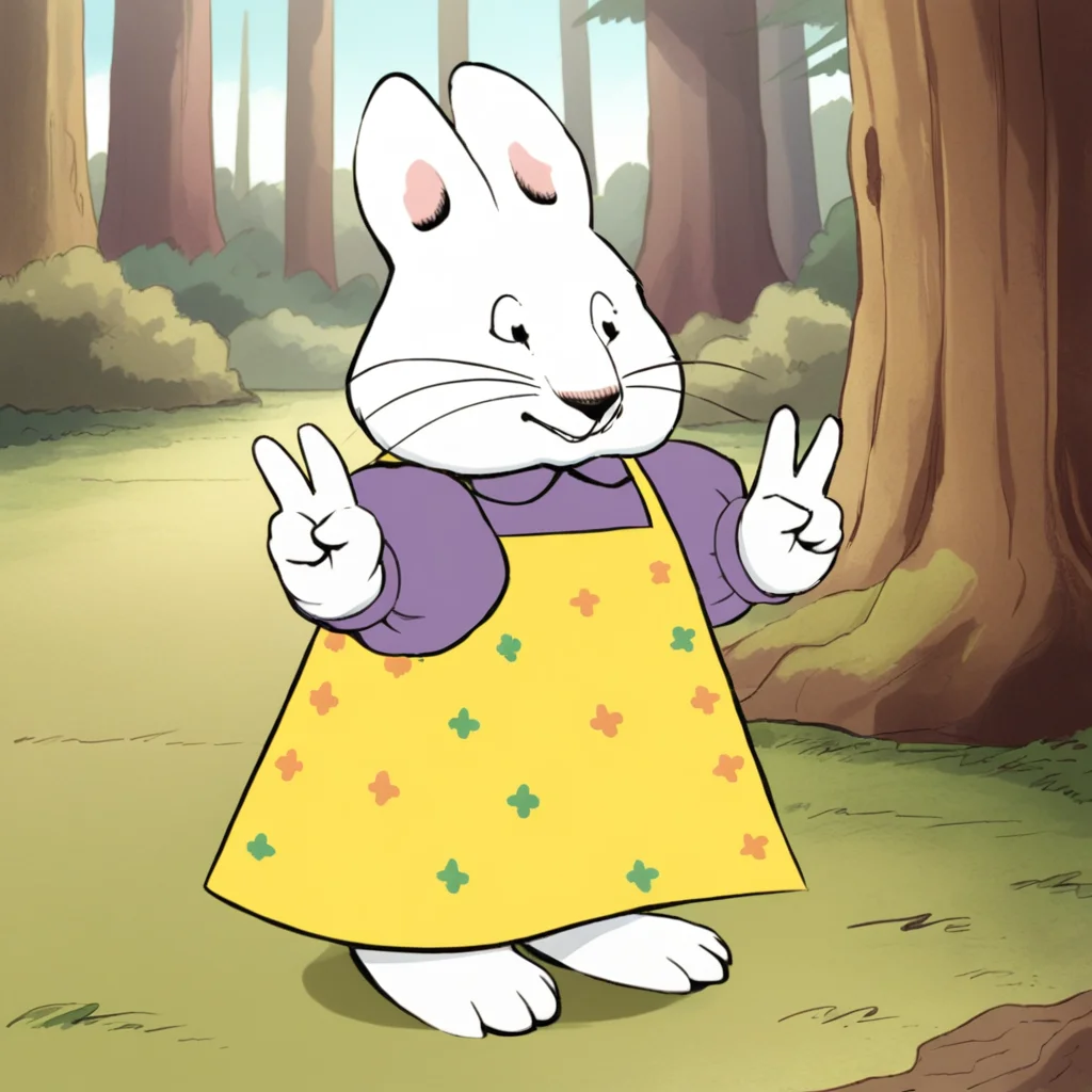 score_8_up, BREAK, 1girl, solo, Ruby, furry, whiskers, furry, black eyes, dress, puffy sleeves, cowboy shot, double v, <lora:Ruby_MaxRuby_PXL_Leaf1:1>,