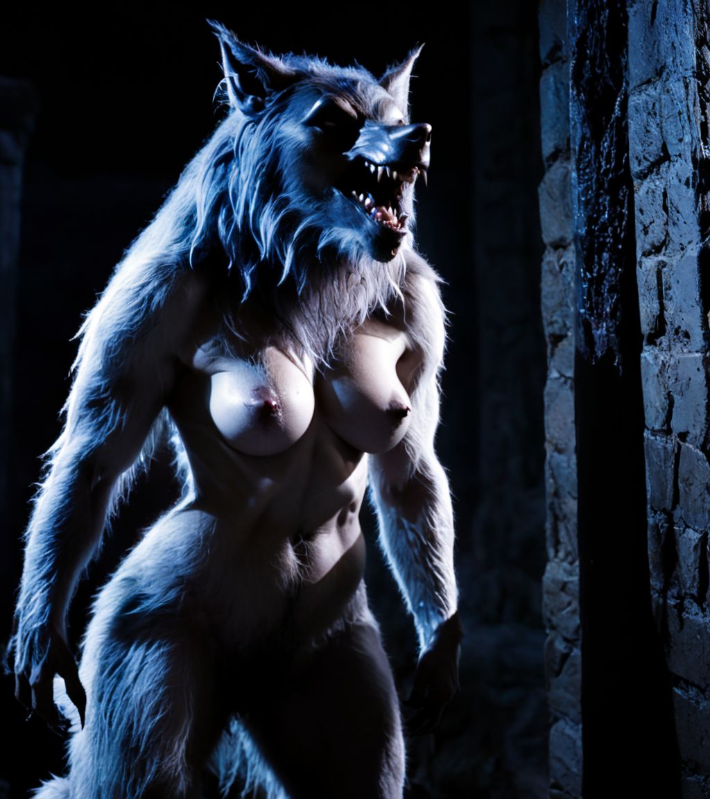 EdobWerewolf female werewolf (big breasts:1.3) full body shot <lora:EdobWerewolf_XL_v1.0:1>