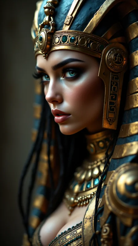 portrait, close up of a Female Sphinx, epic, Large Head, Lustful, stylized, sexy, heroic, , aidmafluxpro1.1