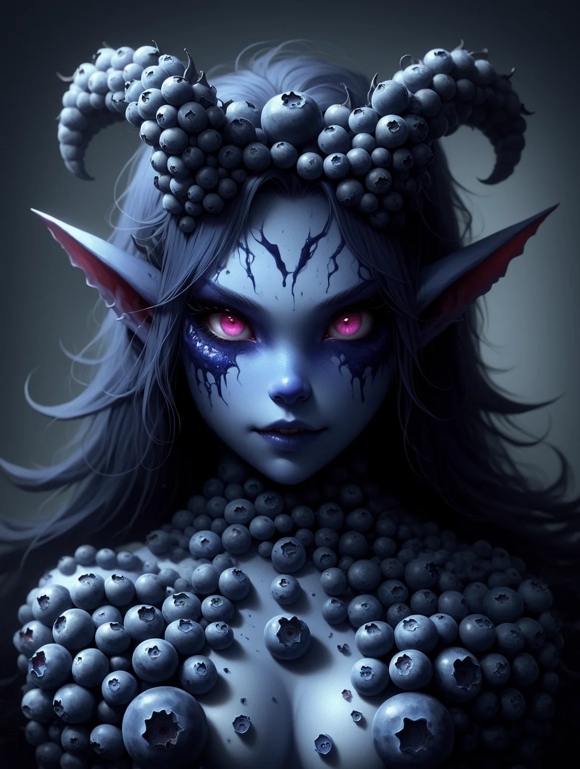 blueberrym0rph of a cute demon girl <lora:Blueberry_World_Morph:1>