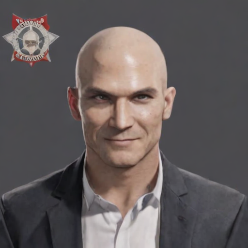 <lora:PE_MugShotV2:0.8> PEMugShot, mugshot,
 <lora:PE_Hitman47:1> PEHitman, a man, smiling, hitman, agent 47